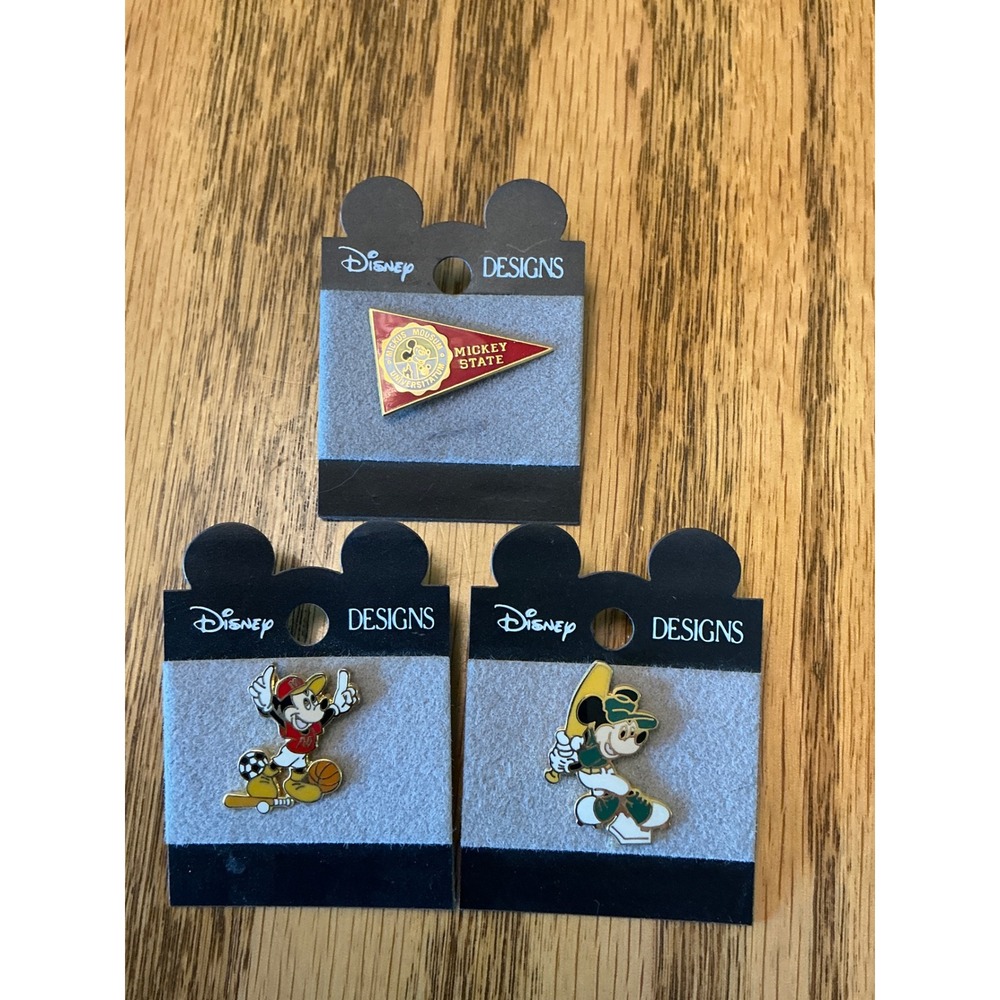 Disney Designs Mickey Mouse Sports Pins Lot Mickey State Pennant Baseball Soccer
